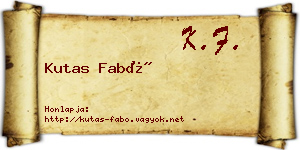 Kutas Fabó névjegykártya